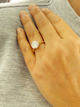 Load image into Gallery viewer, Round Cut Diamonds Engagement Ring IGI Certified Crown Six Prong Crown Setting Solitaire Wedding Bridal Ring Set In 14K Yellow Gold 3.00ct
