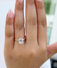 Load image into Gallery viewer, Cushion Cut Moissanite Engagement Ring Solitaire Bridal Wedding Ring Prong Set Minimalist Anniversary Ring For Her 14k Solid Rose Gold 2.00ct
