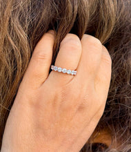 Load image into Gallery viewer, Round Cut Moissanite Half Eternity Band Style Large 3.50mm Set In 14K Solid Rose Gold Bridal Wedding Band Eternity Ring For Her 1.25ctw
