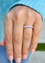 Load image into Gallery viewer, Round Cut Moissanite Half Eternity Band Style Large 3.50mm Set In 14K Solid Rose Gold Bridal Wedding Band Eternity Ring For Her 1.25ctw
