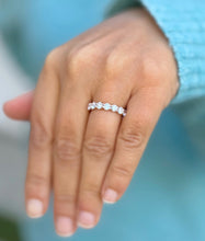 Load image into Gallery viewer, Round Cut Moissanite Half Eternity Band Style Large 3.50mm Set In 14K Solid Rose Gold Bridal Wedding Band Eternity Ring For Her 1.25ctw
