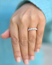 Load image into Gallery viewer, Round Cut Moissanite Half Eternity Band Style Large 3.50mm Set In 14K Solid Rose Gold Bridal Wedding Band Eternity Ring For Her 1.25ctw
