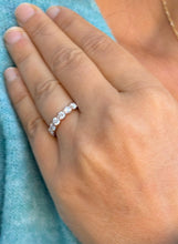 Load image into Gallery viewer, Round Cut Moissanite Half Eternity Band Style Large 3.50mm Set In 14K Solid Rose Gold Bridal Wedding Band Eternity Ring For Her 1.25ctw
