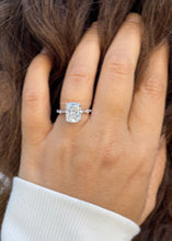 Load image into Gallery viewer, Cushion Cut Moissanite Ring And Round And Marquise Cut Engagement Ring 14K White Gold Bridal Ring Wedding Ring Inner Halo Style 5.75ctw
