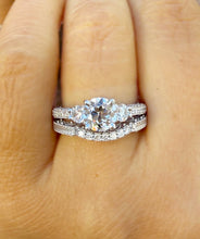 Load image into Gallery viewer, Round Cut And Diamonds Engagement Ring And Band Wedding Bridal Set 1.65ctw Antique Style Filigree IGI Certified 14k Solid White Gold F-VS2
