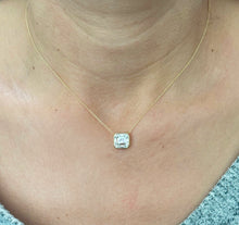Load image into Gallery viewer, Asscher Moissanite Bezel Set Solitaire Necklace And Chain In 14k Solid Yellow Gold Pendant Bridal Gift Wedding And Anniversary Gift 3.00ct
