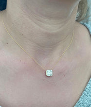 Load image into Gallery viewer, Asscher Moissanite Bezel Set Solitaire Necklace And Chain In 14k Solid Yellow Gold Pendant Bridal Gift Wedding And Anniversary Gift 3.00ct
