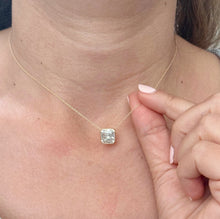 Load image into Gallery viewer, Asscher Moissanite Bezel Set Solitaire Necklace And Chain In 14k Solid Yellow Gold Pendant Bridal Gift Wedding And Anniversary Gift 3.00ct
