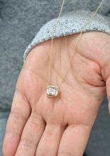 Load image into Gallery viewer, Asscher Moissanite Bezel Set Solitaire Necklace And Chain In 14k Solid Yellow Gold Pendant Bridal Gift Wedding And Anniversary Gift 3.00ct
