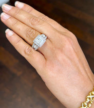 Load image into Gallery viewer, Princess Cut And Round And Marquise Cut Diamond Engagement Ring IGI Certified 14k White Gold Halo Style Wedding Ring 3.25ct G-VS2
