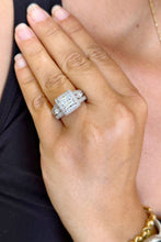 Load image into Gallery viewer, Princess Cut And Round And Marquise Cut Diamond Engagement Ring IGI Certified 14k White Gold Halo Style Wedding Ring 3.25ct G-VS2
