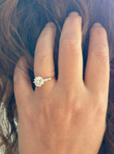 Load image into Gallery viewer, Round and Baguettes Cut GIA Certified Natural Diamond Engagement Ring 14k Solid Yellow Gold Minimalist Wedding Ring 1.65ctw
