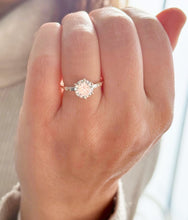 Load image into Gallery viewer, Round and Baguettes Cut GIA Certified Natural Diamond Engagement Ring 14k Solid Yellow Gold Minimalist Wedding Ring 1.65ctw
