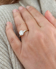 Load image into Gallery viewer, Round and Baguettes Cut GIA Certified Natural Diamond Engagement Ring 14k Solid Yellow Gold Minimalist Wedding Ring 1.65ctw
