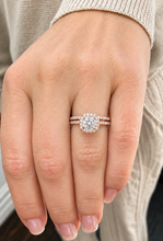 Load image into Gallery viewer, GIA Certified Natural Cushion Cut And Round Cut Sides Diamond Engagement Ring And Matching Band Halo Wedding Set 14K Solid Rose Gold 1.50ct
