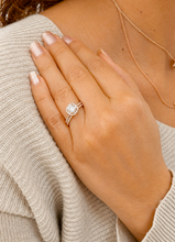 Load image into Gallery viewer, GIA Certified Natural Cushion Cut And Round Cut Sides Diamond Engagement Ring And Matching Band Halo Wedding Set 14K Solid Rose Gold 1.50ct
