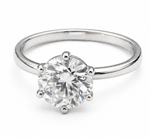 Load image into Gallery viewer, Round Cut Diamonds Engagement Ring IGI Certified Crown Six Prong Setting Solitaire Wedding Bridal Ring Set In 14K White Gold 1.50ct G-VS2
