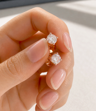 Load image into Gallery viewer, Round Shape Moissanite Stud Earrings Prong set Style 14k Solid Rose Solid Gold 2.00ctw, 1.0ct each Earrings Gift For Her Jewelry
