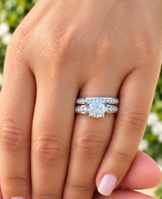 Load image into Gallery viewer, GIA Certified Round Cut Natural Diamonds Engagement Ring And Matching Band Bridal Wedding Set In 14k Solid White Gold 3.00ctw
