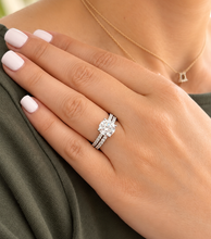 Load image into Gallery viewer, GIA Certified Natural Round Cut Diamond Engagement Ring And Matching Band Wedding Set 14k Solid White Gold Inner Halo Bridal Set 1.70ctw
