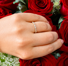 Load image into Gallery viewer, Round Cut Cvd Diamonds Half Eternity Band Bridal Band Antique Filigree Style Wedding Band Ring 14K Yellow Gold 0.15ctw
