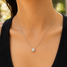 Load image into Gallery viewer, Round Cut CVD Diamond Bezel Set Style Solitaire Pendant Necklace And Chain In 14k Solid White Gold Bridal Wedding Anniversary Gift 1.00ct
