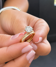 Load image into Gallery viewer, Solitaire Round Cut Moissanite Engagement Ring And Matching Band Set Wedding Set Six Prong Setting 7.50mm 14K Solid White Gold 1.50ct
