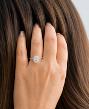 Load image into Gallery viewer, IGI Certified Oval Shape And Round Cut Diamond Engagement Ring Halo Style Wedding Ring Women's Bridal Ring 14K Solid White Gold 2.50ct F-VS2
