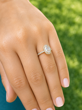 Load image into Gallery viewer, Oval Shape Center and Round Cut Sides IGI Certified Diamond Engagement Ring Halo 14k Solid Yellow Gold Wedding Bridal Ring For Her 2.00ctw
