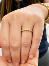Load image into Gallery viewer, Round Cut Cvd Diamonds Half Eternity Band Bridal Band Antique Filigree Style Wedding Band Ring 14K Yellow Gold 0.15ctw
