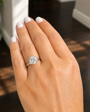 Load image into Gallery viewer, Round Cut Diamond Engagement Ring Crown Prong Style Solitaire IGI Certified Split Shank 14k Solid White Gold Wedding Bridal Ring 3.00ct
