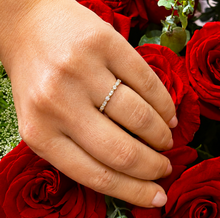 Load image into Gallery viewer, Round Cut Cvd Diamonds Half Eternity Band Bridal Band Antique Filigree Style Wedding Band Ring 14K Yellow Gold 0.15ctw
