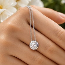 Load image into Gallery viewer, Round Cut Natural Diamond Pendant Necklace Bezel Set Solitaire Necklace And Chain Anniversary Gift Wedding Pendant 14k Solid White Gold 0.50
