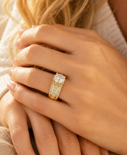 Load image into Gallery viewer, Round Shape Moissanite Engagement Ring Inner Halo Wedding Ring High Set 14k Solid Heavy White Gold Bridal Ring 6.50ctw
