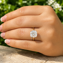 Load image into Gallery viewer, IGI Certified Cushion Cut Diamond Engagement Ring Solitaire Wedding Ring Four Prong Bridal Ring 14K Solid Yellow Gold Propose Ring 4.00ct
