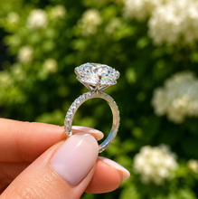 Load image into Gallery viewer, IGI Certified Oval Shape And Round Cut Diamond Engagement Ring Halo Style Wedding Ring Women's Bridal Ring 14K Solid White Gold 5.25ctw
