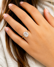 Load image into Gallery viewer, Oval Shape Moissanite Engagement Ring Solitaire Four Prong Set Bridal Wedding Ring For Her Minimalist Design 14k Solid Yellow Gold 5.00ct
