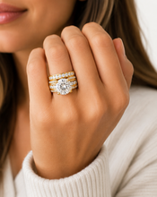 Load image into Gallery viewer, IGI Certified Round Cut Center Diamond Engagement Ring And Matching Band Inner Halo 14k Solid And Heavy White Gold Wedding Ring 7.50ctw
