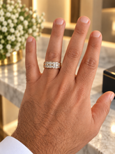 Load image into Gallery viewer, Round Cut Cvd Diamonds Ring Men's 14K Solid And Heavy Yellow Gold Diamond Band Channel Set Style Men's Wedding Ring Band For Him 2.00ctw
