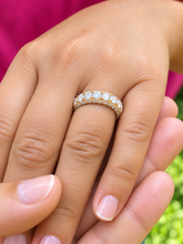 Load image into Gallery viewer, Round Cut Cvd Diamonds Three Sided Eternity Band Set Anniversary Band Prong Set Wedding Band In 14k Solid Rose Gold Eternity Band 4.00ctw
