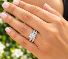 Load image into Gallery viewer, GIA Certified Round Cut Natural Diamonds Engagement Ring And Matching Band Bridal Wedding Set In 14k Solid White Gold 3.00ctw
