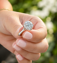 Load image into Gallery viewer, Round Cut Diamond Engagement Ring Crown Prong Style Solitaire IGI Certified Split Shank 14k Solid White Gold Wedding Bridal Ring 3.00ct
