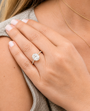 Load image into Gallery viewer, Oval Shape Moissanite Center And Round Cut Sides Engagement Ring Halo Style 14k Yellow Gold Wedding Ring Bridal Propose Ring 2.50ctw

