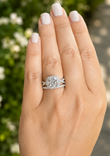 Load image into Gallery viewer, Cushion Cut and Round Cut Sides Diamond Engagement Ring And Matching Band IGI 14k Solid White Gold Deco Style Halo Wedding Set 3.00ct F-VS2

