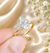 Load image into Gallery viewer, Marquise Cut Diamond Engagement Ring Set In IGI Certified 14k Solid Yellow Gold Wedding Ring Prong Set Bridal Ring Minimalist 1.30ctw
