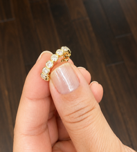 Load image into Gallery viewer, Round Cut Moissanites Band Eternity Style Anniversary Band Bezel Set Engagement Band 14k Yellow Gold Ring Wedding Band 1.00ctw
