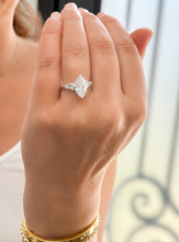 Load image into Gallery viewer, Marquise Cut Diamond Engagement Ring Set In IGI Certified 14k Solid White Gold Antique Filigree Style Wedding Bridal Ring 3.00ct
