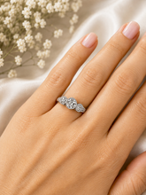 Load image into Gallery viewer, Round Cut Moissanite Engagement Ring Three Stone Antique Style Bezel Set Design 14k Solid White Gold Wedding Bridal Set 2.00ctw
