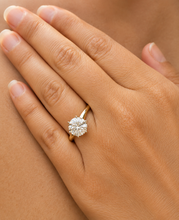 Load image into Gallery viewer, Round Cut Moissanite Engagement Ring Solitaire Six Prong Set Minimalist 14k Solid Yellow Gold Bridal Ring For Her Women's Wedding Set 3.00ct
