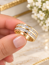 Load image into Gallery viewer, Round Cut Cvd Diamonds Ring Men's 14K Solid And Heavy Yellow Gold Diamond Band Channel Set Style Men's Wedding Ring Band For Him 2.00ctw
